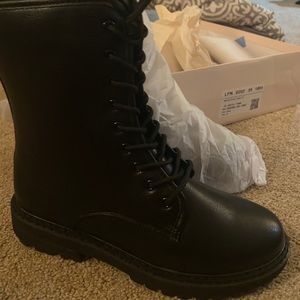 Black combat boots